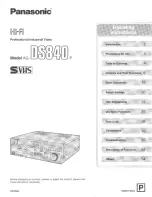 Preview for 1 page of Panasonic AGDS840 - SVHS VIDEO PLAYER Operating Instructions Manual