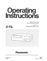 Предварительный просмотр 1 страницы Panasonic AGDTL1P - TIME LAPSE RECORDER Operating Instructions Manual