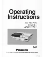 Panasonic AGEP50 - COLOR VIDEO PRINTER Operating Instructions Manual preview