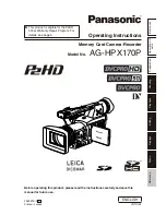 Preview for 1 page of Panasonic AGHPX170P - MEMORY CARD CAMERA RECORDER Operating Instructions Manual