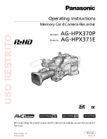 Panasonic AGHPX370P - MEMORY CARD CAMERA RECORDER Operating Instructions Manual preview