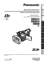 Preview for 1 page of Panasonic AGHVX200P - MEMORY CARD CAMCORDER Operating Instructions Manual