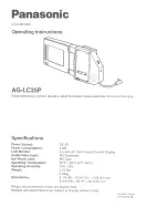 Panasonic AGLC35P - INDUSTRIAL CAMCORDER Operating Instructions Manual preview