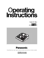 Предварительный просмотр 1 страницы Panasonic AGMX70 - AV SWITCHER Operating Instructions Manual