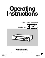 Panasonic AGRT850 - TIME LAPSE VTR Operating Instructions Manual preview