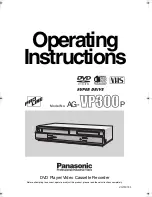 Preview for 1 page of Panasonic AGVP300 - VCR/DVD COMBO Operating Instructions Manual