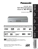 Preview for 1 page of Panasonic AGVP310 - DVD/VCR DECK Operating Instructions Manual