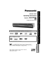 Preview for 1 page of Panasonic AGVP320 - DVD/VCR DECK Operating Instructions Manual