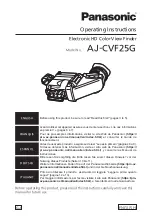 Panasonic AJ-CVF25GJ Operating Instructions Manual preview