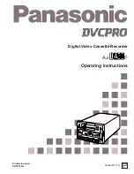 Preview for 1 page of Panasonic AJ-D250 Operating Instructions Manual