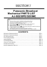 Preview for 1 page of Panasonic AJ-D255MC Parts List