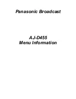 Panasonic AJ-D455 Menu Information preview