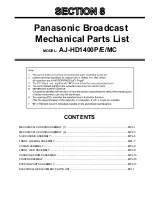 Panasonic AJ-HD1400MC Mechanical Parts List preview