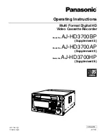 Panasonic AJ-HD3700AP Operating Instructions Manual preview