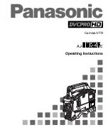 Предварительный просмотр 1 страницы Panasonic AJ-HDC27F Operating Instructions Manual