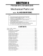 Preview for 1 page of Panasonic AJ-HDX900E Parts List