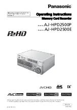 Preview for 1 page of Panasonic AJ-HPD2500 Operating Instructions Manual
