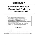 Panasonic AJ-HPM100MC Mechanical Parts List preview