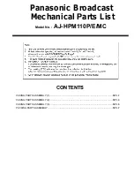 Preview for 1 page of Panasonic AJ-HPM110MC Parts List