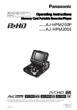 Предварительный просмотр 1 страницы Panasonic AJ-HPM200 Operating Instructions Manual