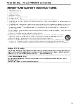 Предварительный просмотр 3 страницы Panasonic AJ-HPM200 Operating Instructions Manual