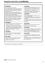 Предварительный просмотр 5 страницы Panasonic AJ-HPM200 Operating Instructions Manual