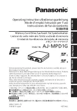 Panasonic AJ-MPD1G Operating Instructions Manual preview