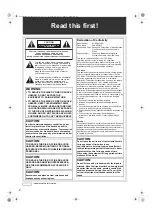 Предварительный просмотр 2 страницы Panasonic AJ-P2C002SG Operating Instructions Manual