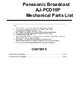 Предварительный просмотр 1 страницы Panasonic AJ-PCD10P Mechanical Parts List