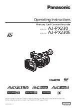 Panasonic AJ-PX230E Operating Instructions Manual preview