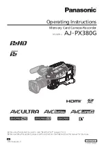 Предварительный просмотр 1 страницы Panasonic AJ-PX380G Operating Instructions Manual