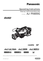 Panasonic AJ-PX800G Operating Instructions Manual preview