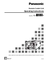 Panasonic AJ-RC905P Operating Instructions Manual preview