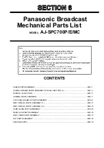 Panasonic AJ-SPC700E Mechanical Parts List preview