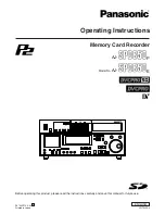 Panasonic AJ-SPD850E Operating Instructions Manual preview