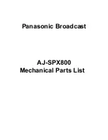 Preview for 1 page of Panasonic AJ-SPX800E Mechanical Parts List