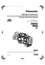 Preview for 1 page of Panasonic AJ-SPX900E Operating Instructions Manual