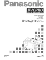 Предварительный просмотр 1 страницы Panasonic AJD810 - DVCPRO DIG CAMERA Operating Instructions Manual