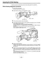 Предварительный просмотр 31 страницы Panasonic AJD810 - DVCPRO DIG CAMERA Operating Instructions Manual