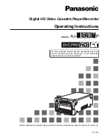 Panasonic AJHD1200A - DVCPRO HD VTR Operating Instructions Manual preview