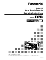 Panasonic AJHD1700 - HD VTR W/24P Operating Instructions Manual preview