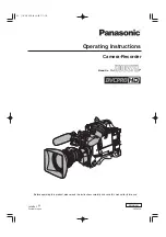 Panasonic AJHDC27H - DVCPRO HD CAMERA Operating Instructions Manual preview