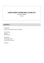 Preview for 1 page of Panasonic AJHDC27H - DVCPRO HD CAMERA User Manual