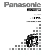 Preview for 1 page of Panasonic AJHDC27V - CAMERA VTR Operating Instructions Manual