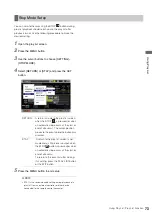 Preview for 73 page of Panasonic AJHPM110E - MEMORY CARD PORTABLE RECORDER/PLAYER Operating Instructions Manual