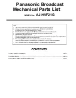 Preview for 1 page of Panasonic AJHVF21G - HD EVF - MULTI-LANG Parts List