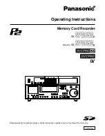 Preview for 1 page of Panasonic AJSPD850P - P2 DECK Operating Instructions Manual