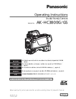 Preview for 1 page of Panasonic AK-HC3800G Operating Instructions Manual