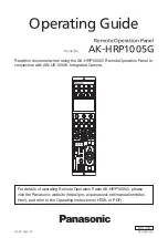 Preview for 1 page of Panasonic AK-HRP1005G Operating Manual