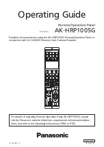 Preview for 1 page of Panasonic AK-HRP1005G Operation Manual